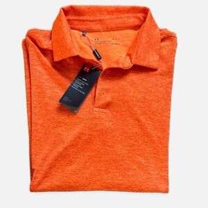 Under Armour Men's Size L Bright Orange Heat Gear Golf Dri Fit Polo Shirt